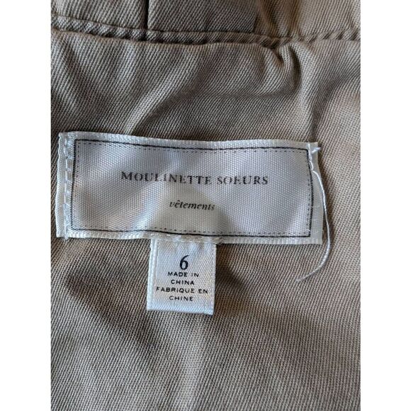 Moulinette Soeurs Trench Dress Women's Size 6 Khaki Double Breasted Sleeveless - Picture 11 of 13